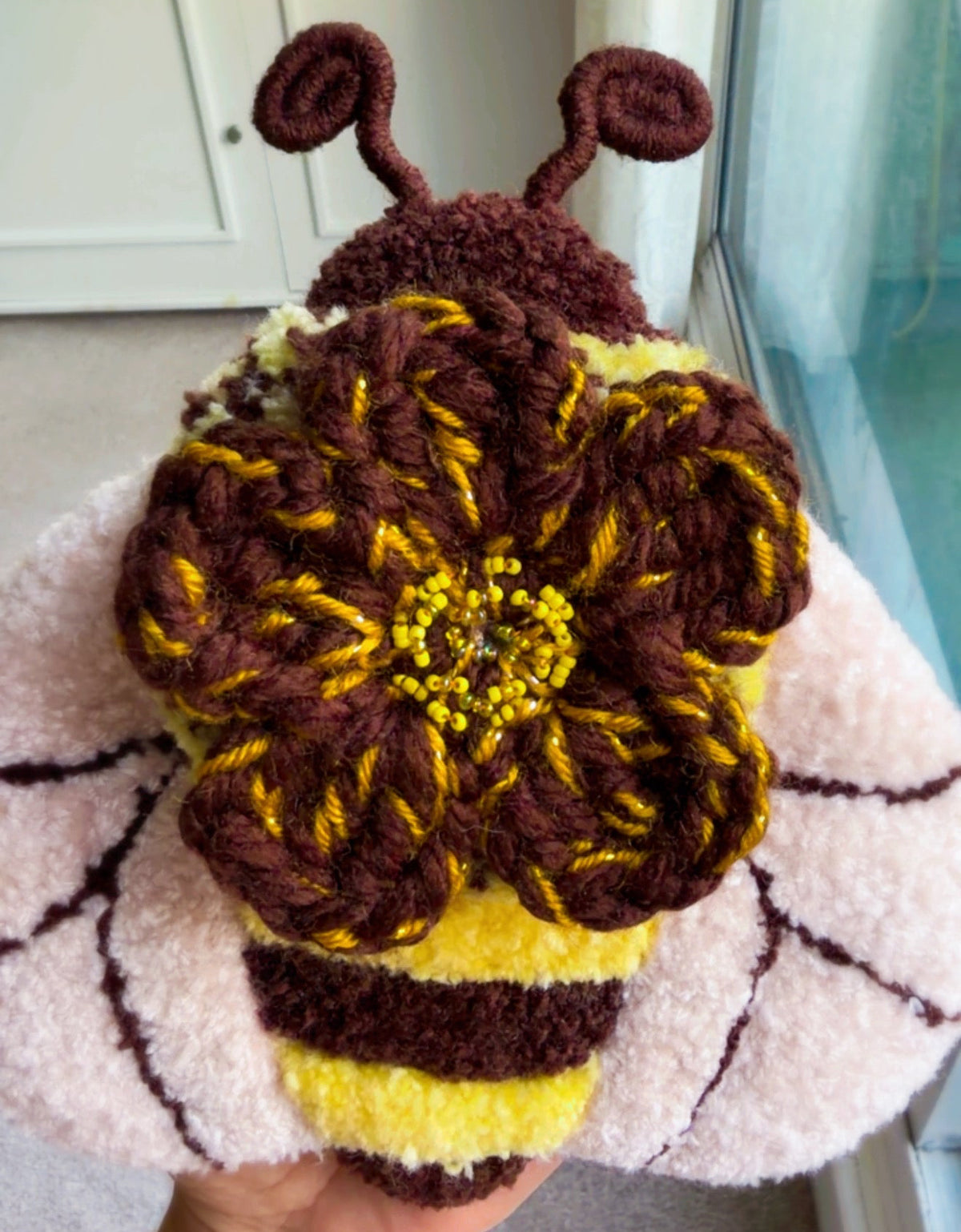 Honeywhisper Bee - Handmade Textile Wall Hanging