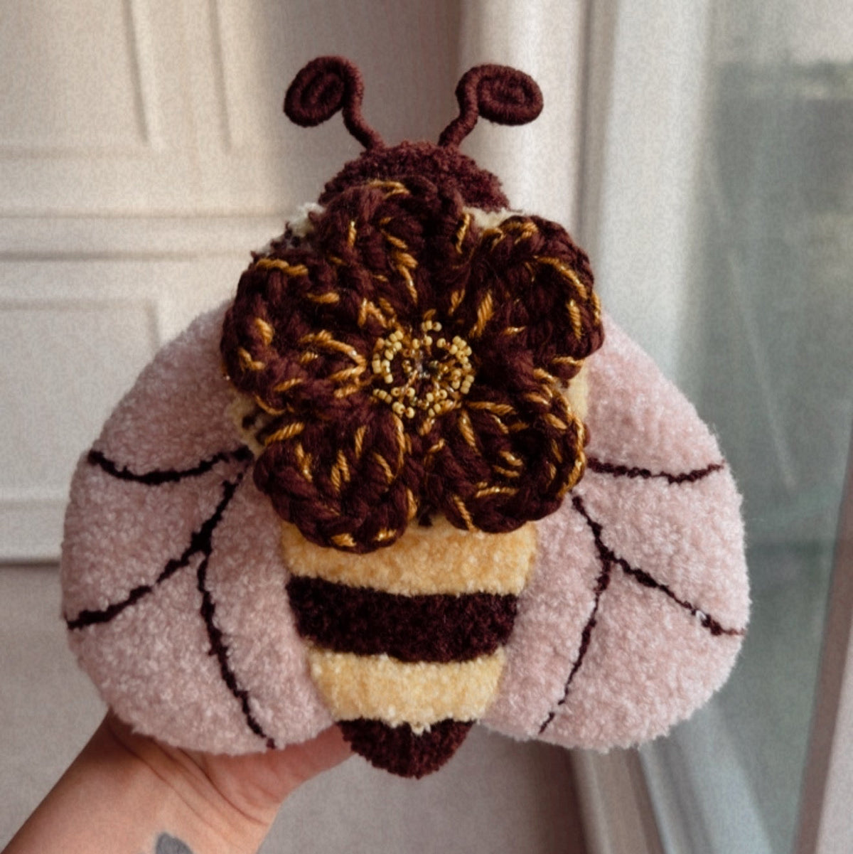 Honeywhisper Bee - Handmade Textile Wall Hanging