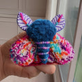 Moth Brooch - Handmade Textile Punch Needle