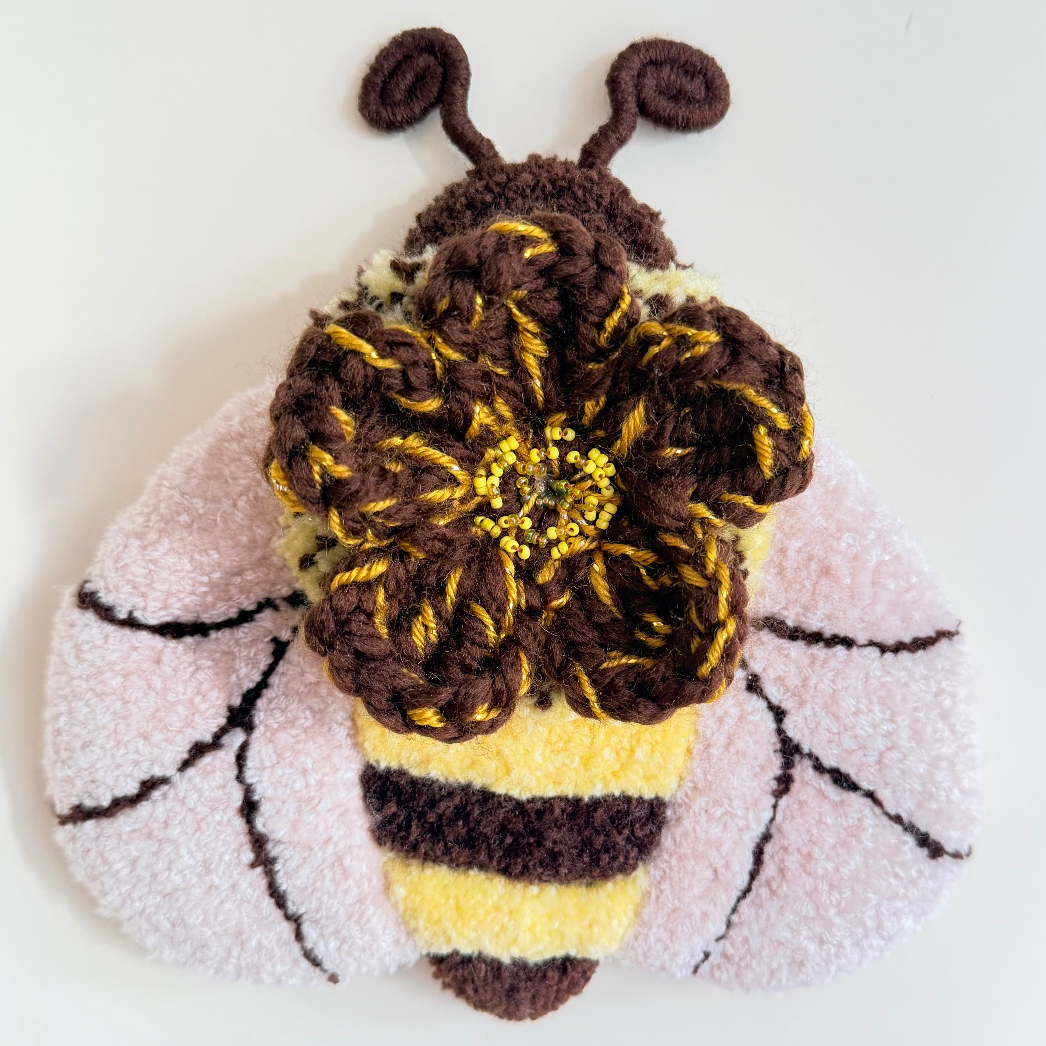 Honeywhisper Bee - Handmade Textile Wall Hanging