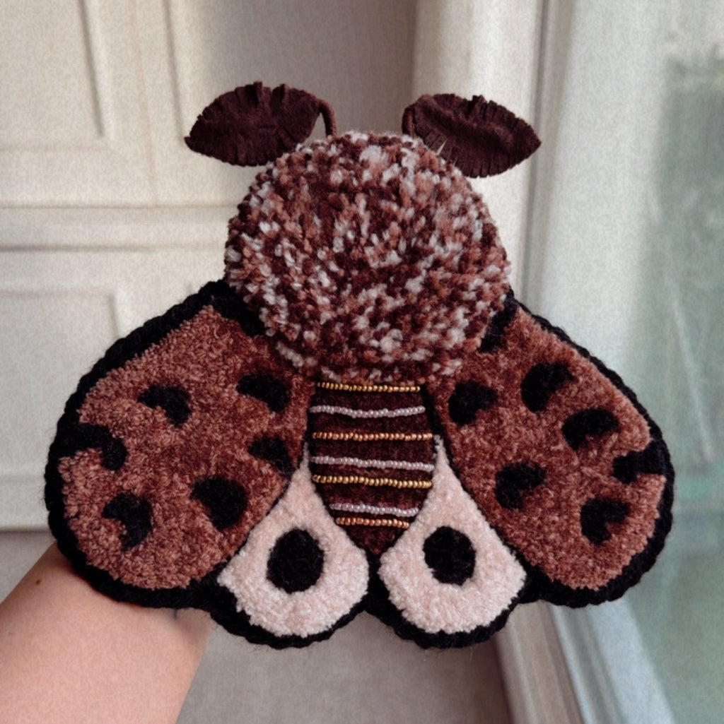 Cocoa Dust Moth - Handmade Textile Wall Hanging
