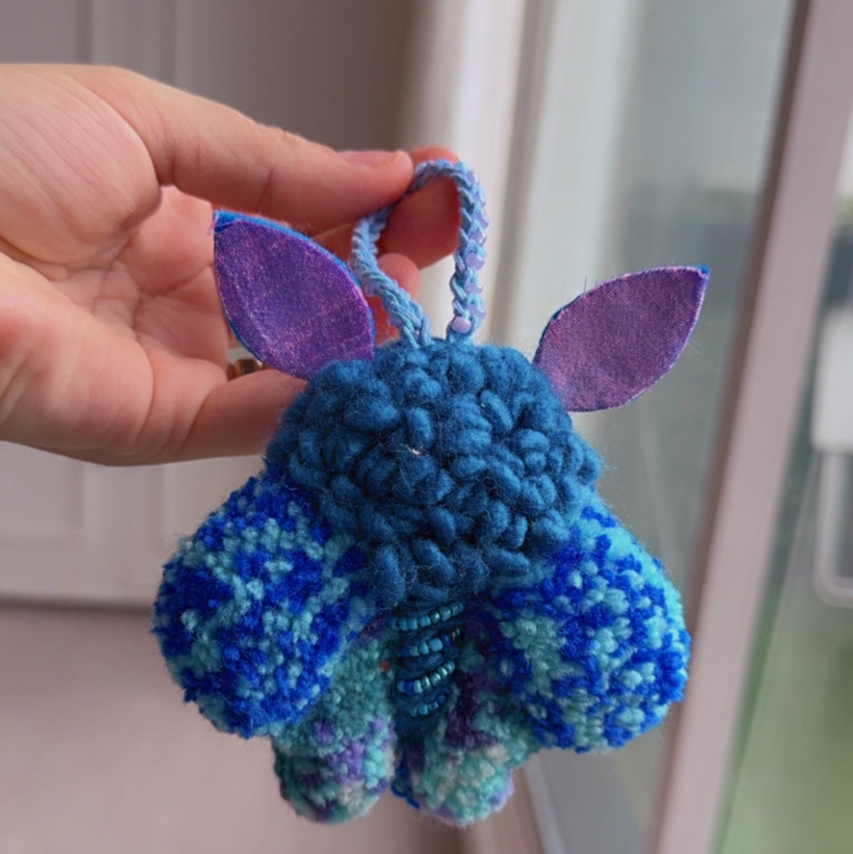 Moth and Flower Charms - Handmade Punch needle