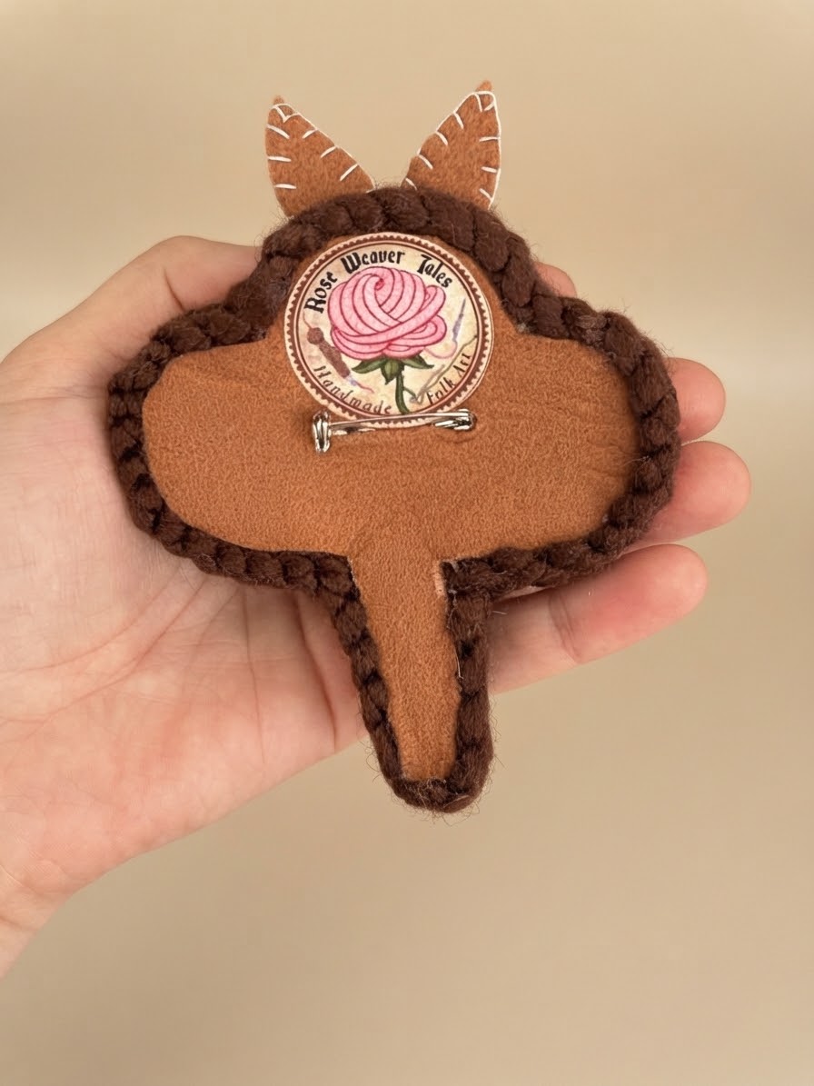 Moth Brooch - Handmade Textile Punch Needle