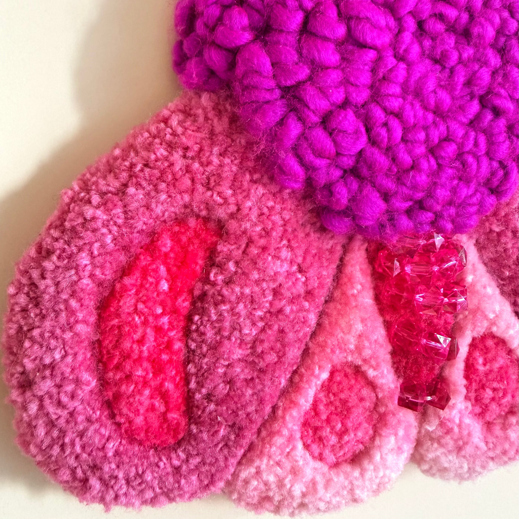 Velvet Bloom Moth - Handmade Textile Wall Hanging
