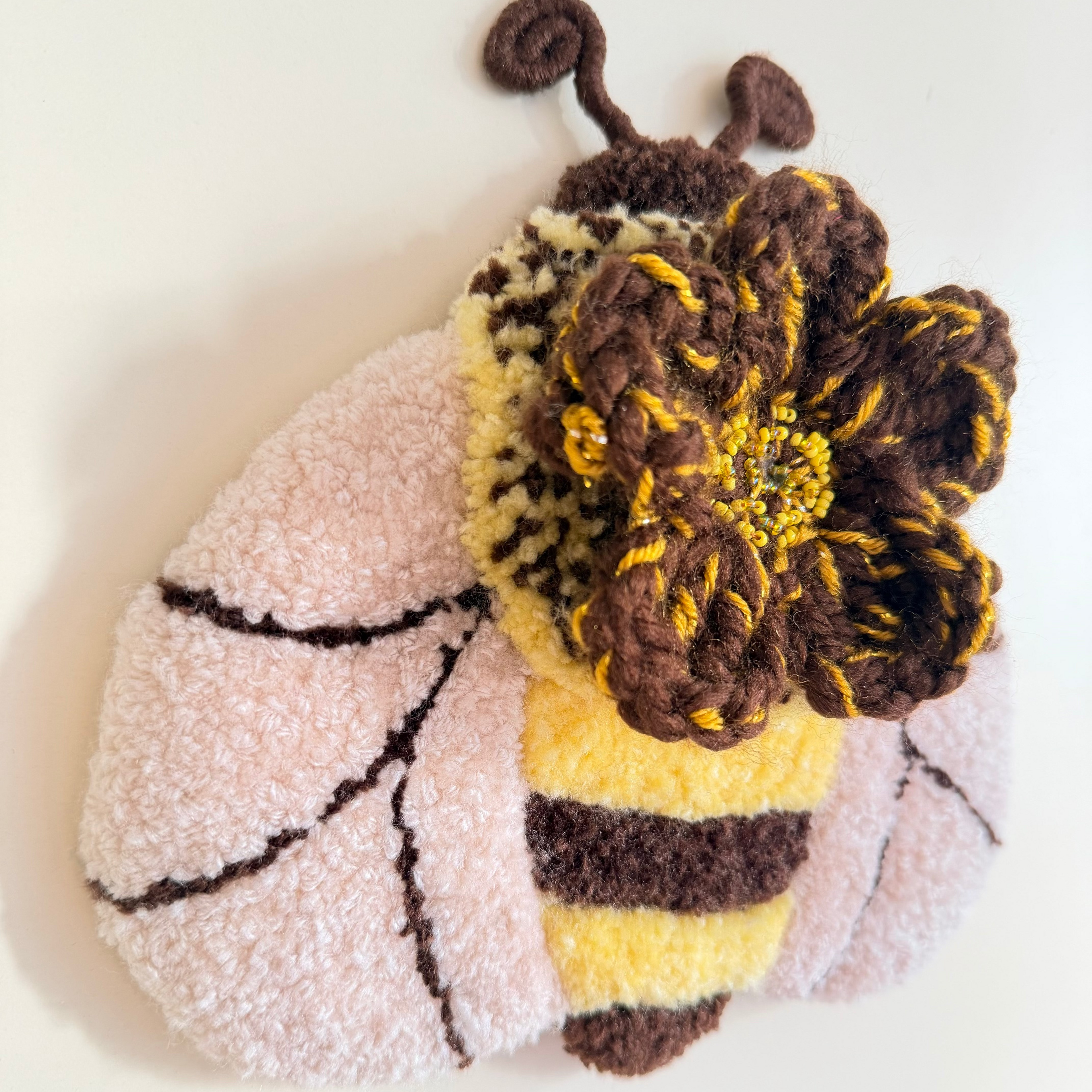 Honeywhisper Bee - Handmade Textile Wall Hanging