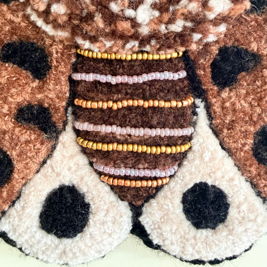 Cocoa Dust Moth - Handmade Textile Wall Hanging