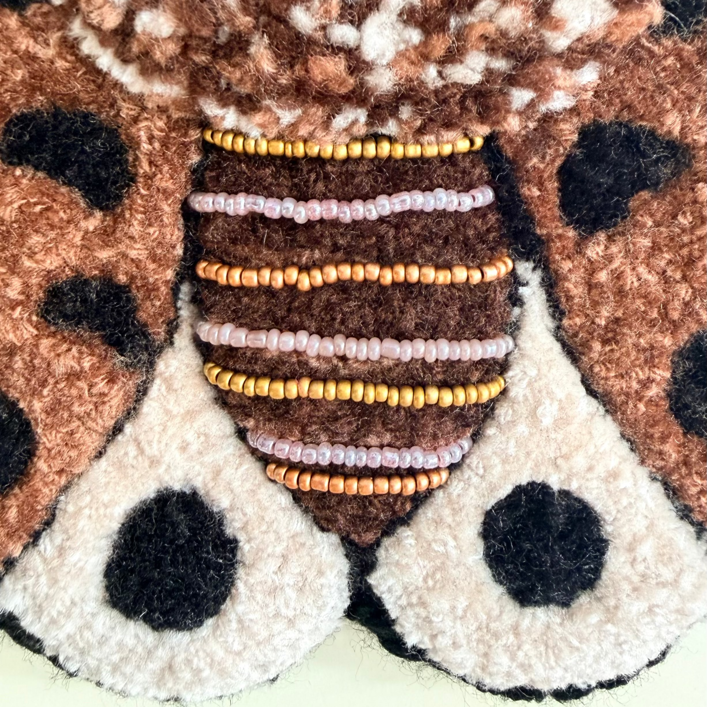 Cocoa Dust Moth - Handmade Textile Wall Hanging