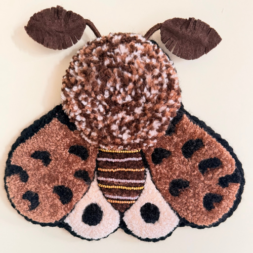 Cocoa Dust Moth - Handmade Textile Wall Hanging