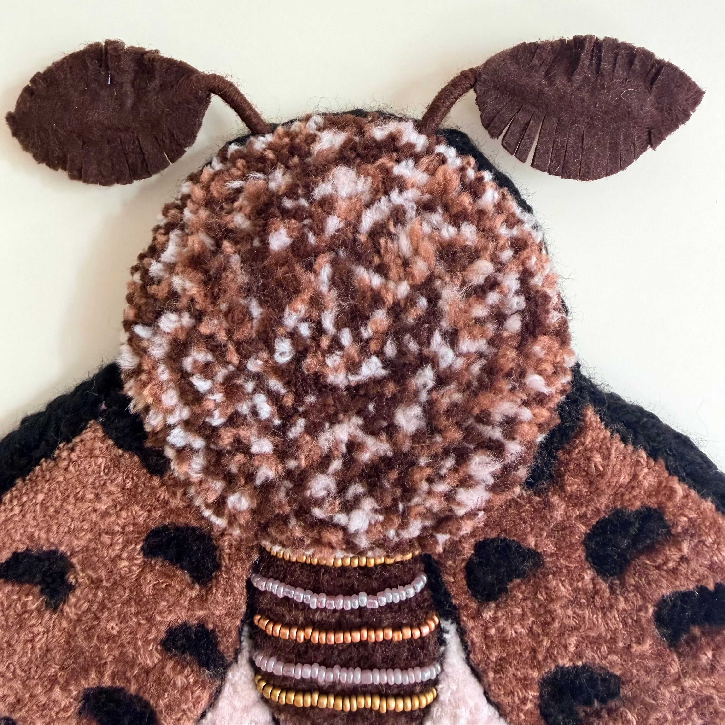 Cocoa Dust Moth - Handmade Textile Wall Hanging