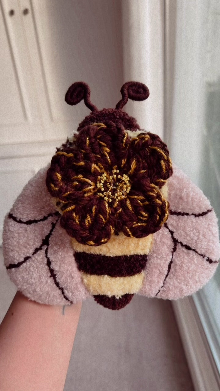Honeywhisper Bee - Handmade Textile Wall Hanging